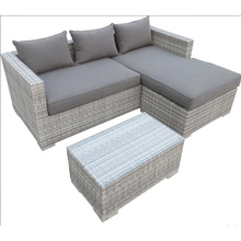 Ensemble de Sofa de rotin de PE extérieur avec coussin